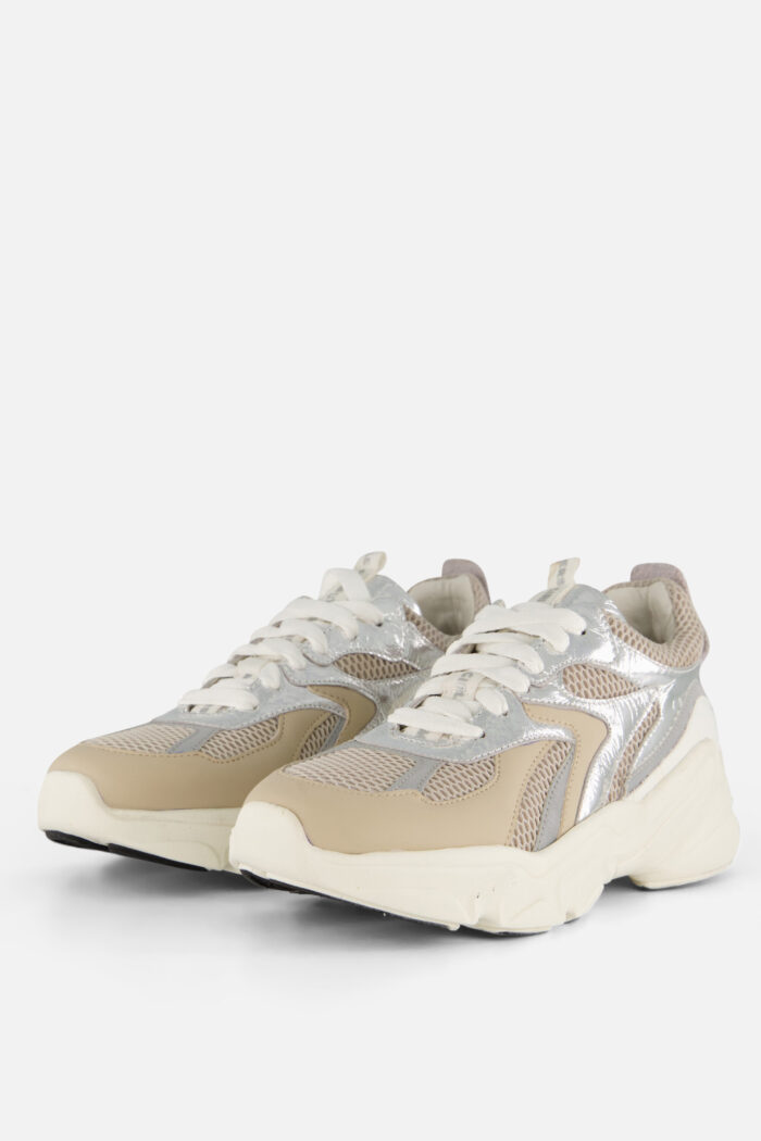 Muyters Metallic Sneakers zilver Leer