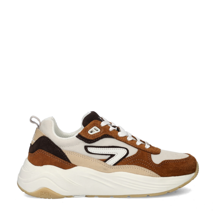 Hub Glide lage sneakers – Bruin