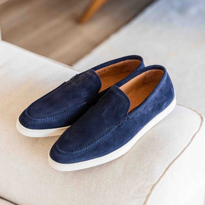 Van Lier Van Lier Lugano Instappers blauw Leer