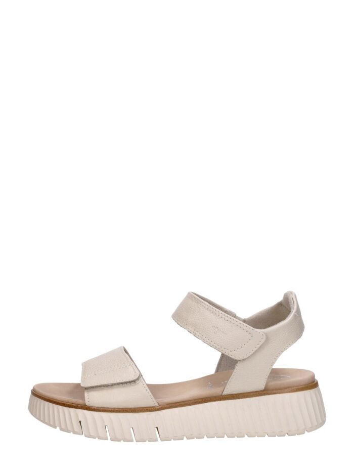 Tamaris Comfort Sandalen Plat – Gebroken wit