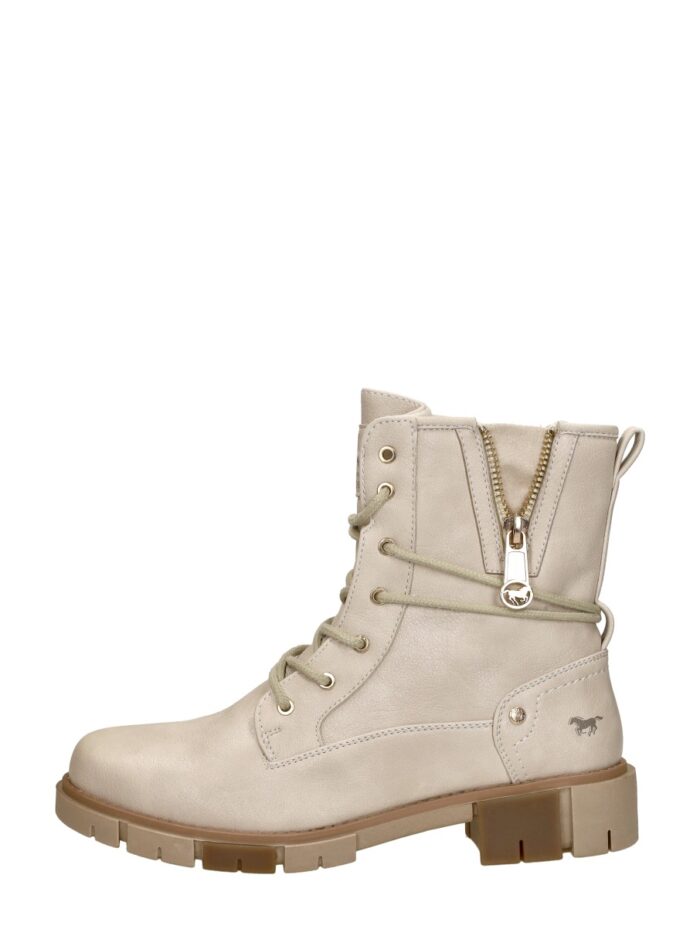 mustang Veterschoenen Hoog – Gebroken wit