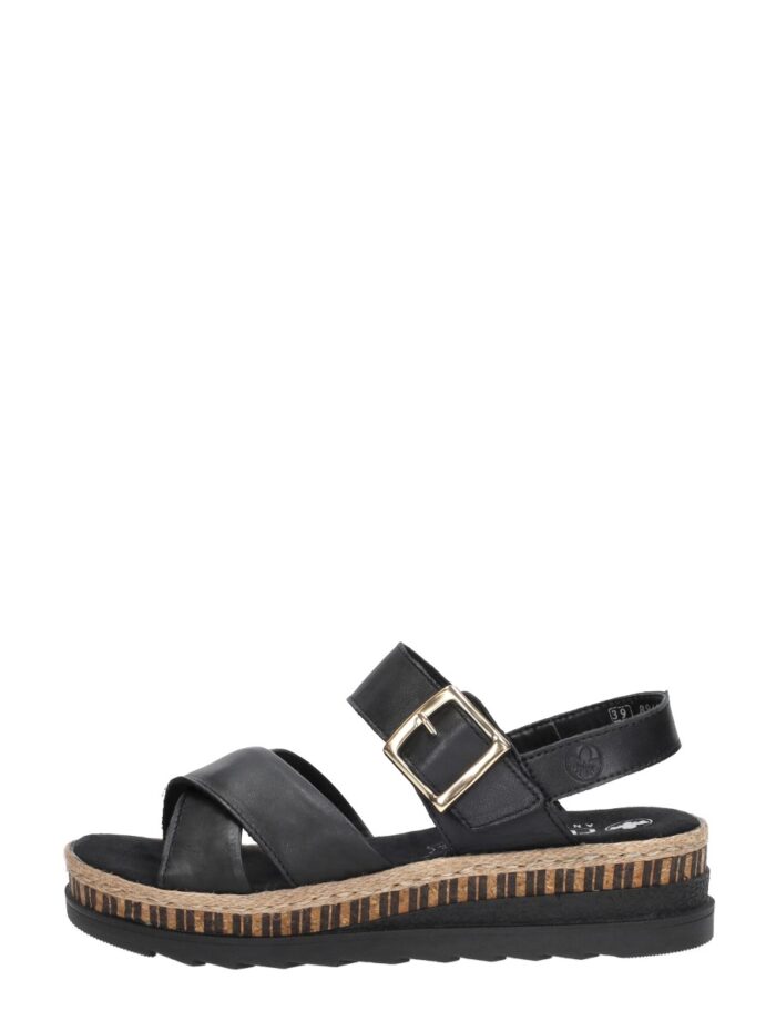 Rieker Sandalen Plat – Zwart