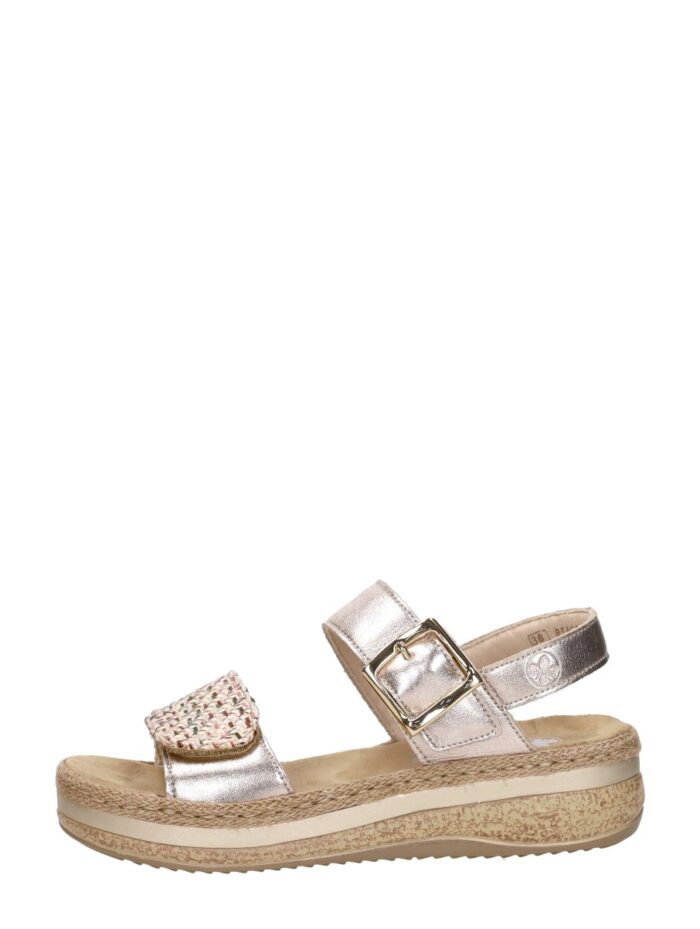 Rieker Sandalen Plat – Goudkleur
