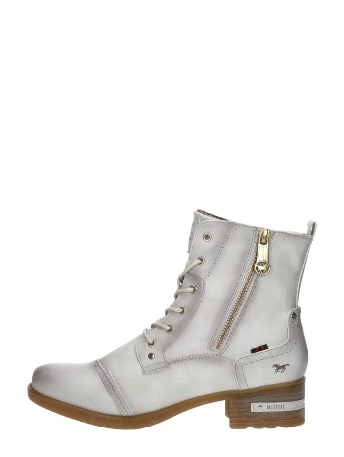 mustang Veterschoenen Hoog – Gebroken wit