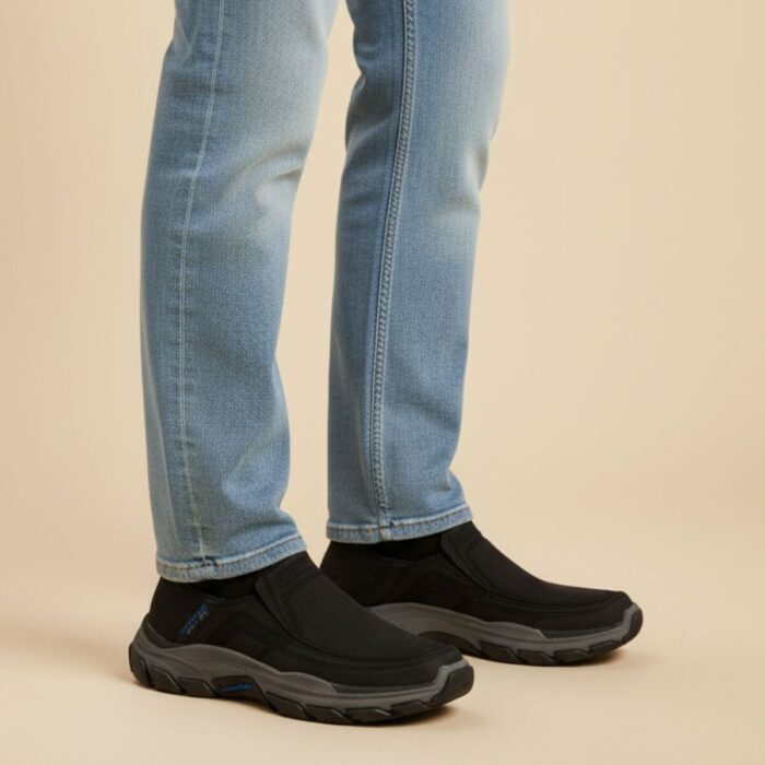 Skechers Respected Slip-ins Instappers zwart Leer