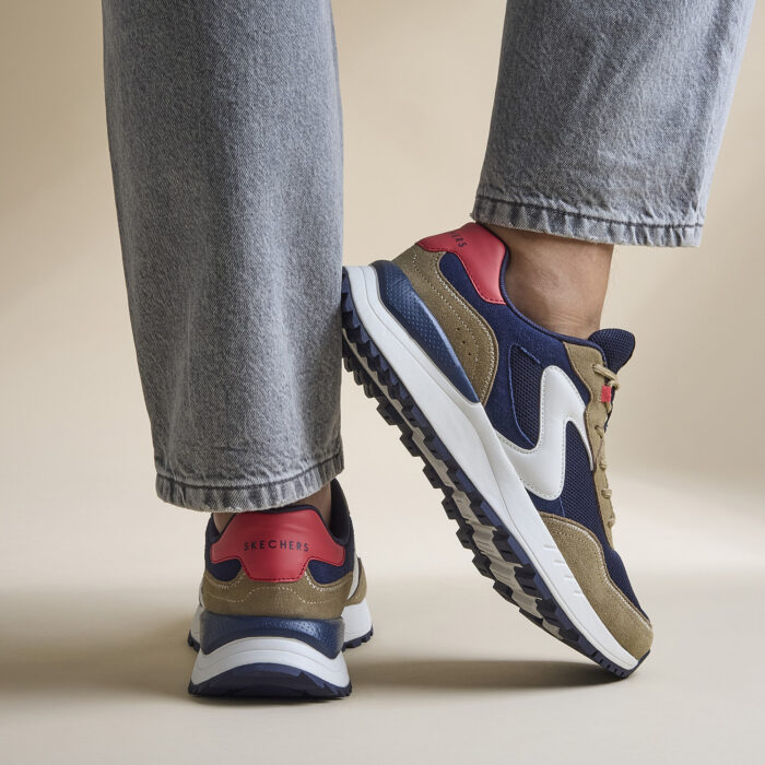 Skechers Fury Lace Low Sneakers blauw Suede