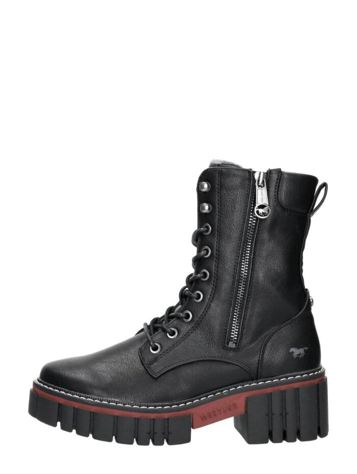 mustang Veterschoenen Hoog – Zwart