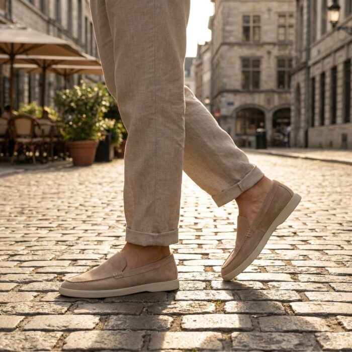 Cycleur de luxe Cycleur de Luxe Penna Instappers beige Suède – Grijs